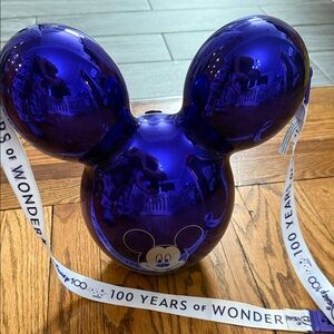 Like new - Disney 100th Anniversary Shiny Purple Mickey Ears Popcorn Bucket coll